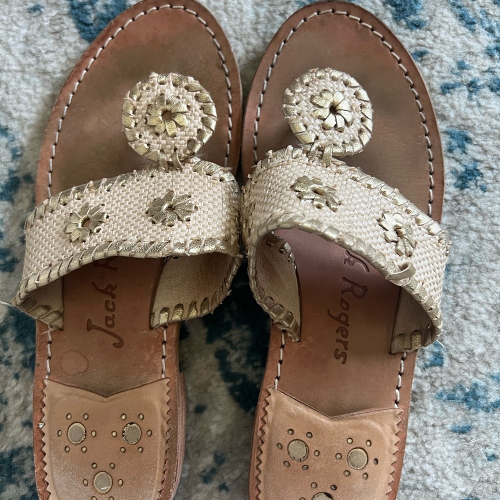 Jack Rogers Women's Cream and Tan Sandals